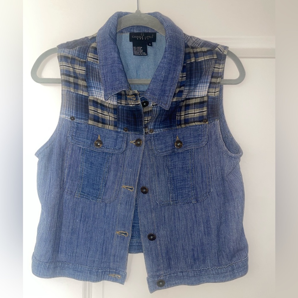 Vintage Carole little sport, Jean patchwork vest. Size small